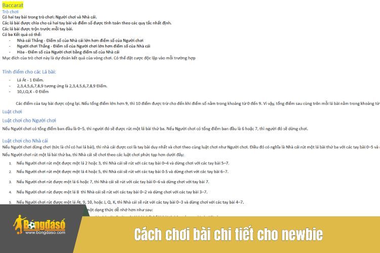 Cách chơi bài chi tiết cho newbie